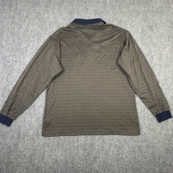 Dunhill Polo Shirt L Geometric Long Sleeve Performance Golf Designer Athleisure - Picture 2 of 11